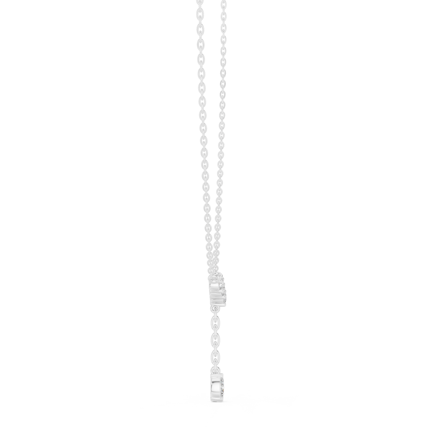 Round & Marquise Six Stone Lab Grown- Natural Full Sparkling Stunning Diamond Pendant For Women