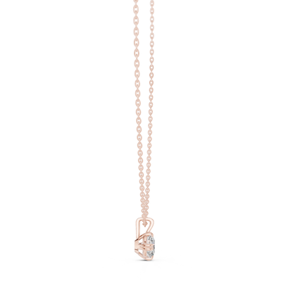 Round Cut Single Diamond Pendant In 14k Solid Yellow Gold Minimalist Lab Grown Solitaire Necklace