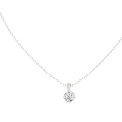 Round Cut 1.00 Ct Labgrown Diamond Pendant Minimalist Solitaire Necklace For Her