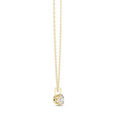 labgrown 1.00 Ct Diamond Round Shape Diamond Pendant For Her In 18K Solid Gold
