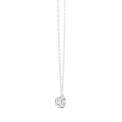 Round Shape Labgrown Diamond Pendant Dainty Solitaire Necklace For Women In 14K Gold