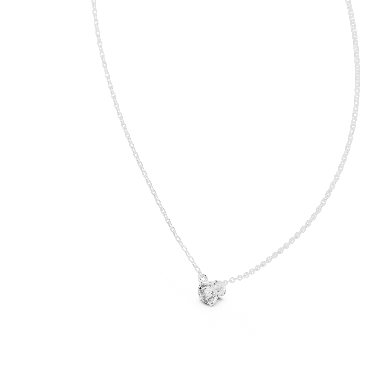 Classic 0.50 CT Round Cut labgrown Diamond Solitaire Pendant Minimalist Jewelry Collection