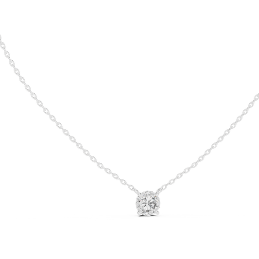 Round Shaped Diamond Pendant Lab Grown Diamond Necklace Elegant Gift For Women