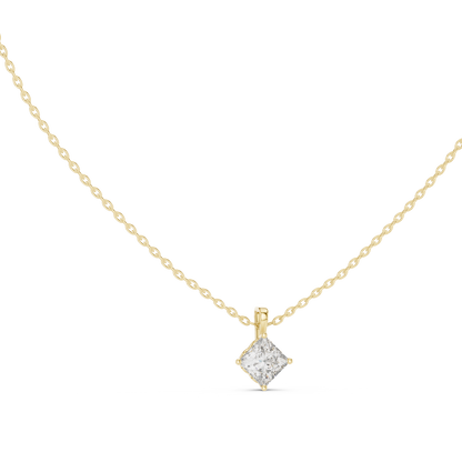 princess Cololress Labgrown Diamond Sparkling Pendant 1 Ct Solitaire 14K gold Jewelry