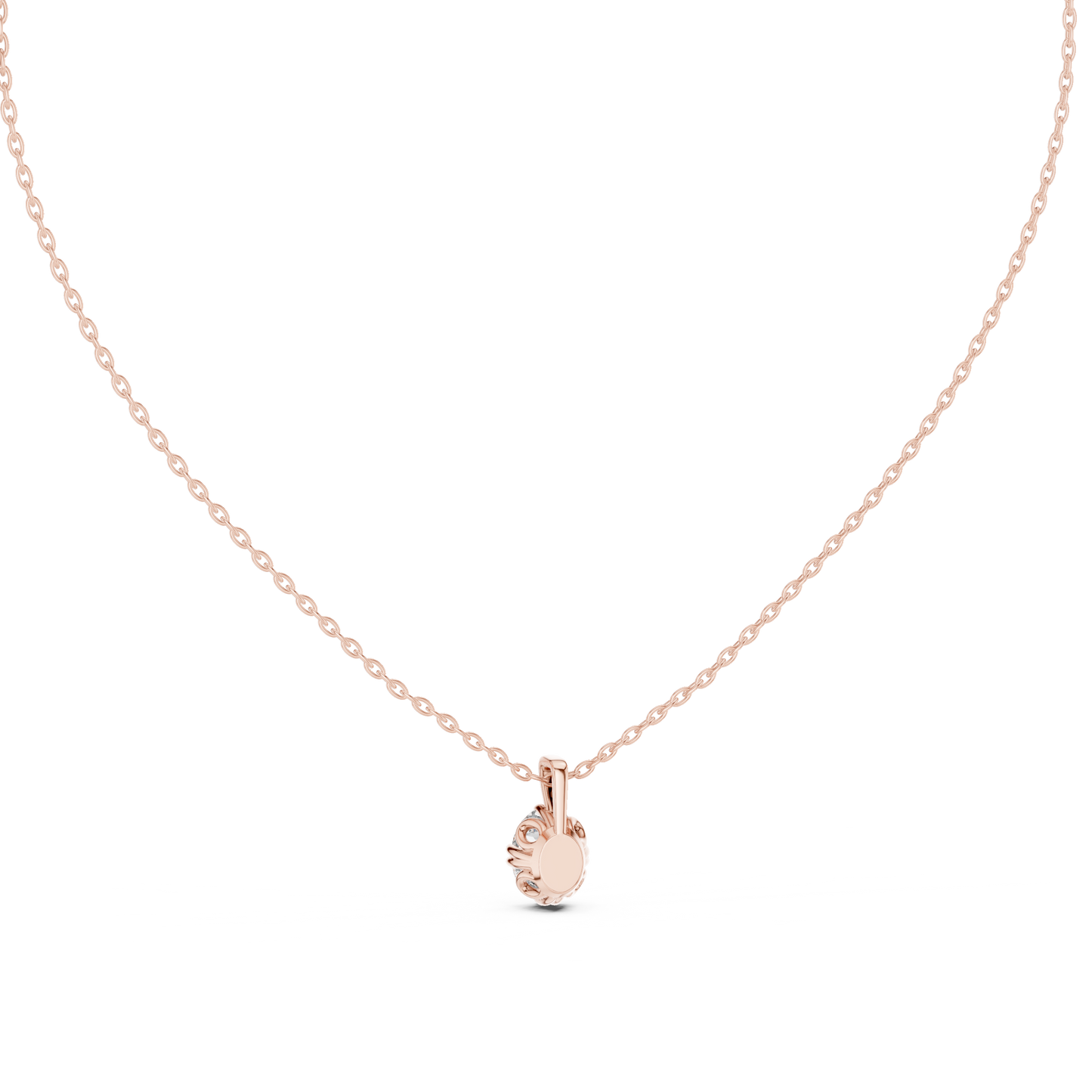 Classic 1.00 oval Cut Labgrown Diamond Solitaire Pendant For Her In 14K Solid Gold