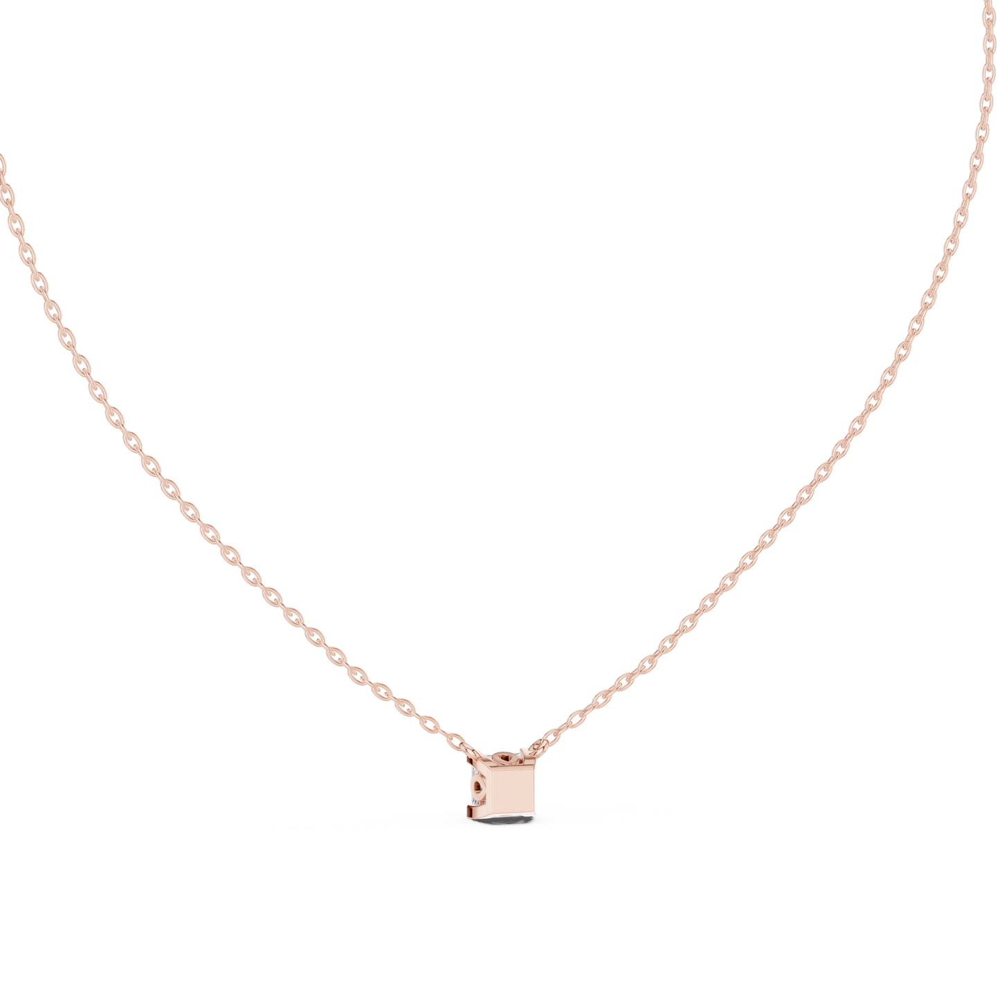Elegant Princess Cut Solitaire Pendant 14K Gold Timeless Minimalist Jewelry For Women