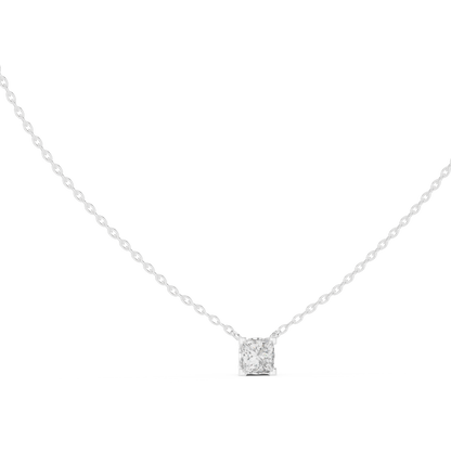 Elegant Princess Cut Solitaire Pendant 14K Gold Timeless Minimalist Jewelry For Women