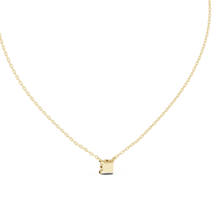 Elegant Princess Cut Solitaire Pendant 14K Gold Timeless Minimalist Jewelry For Women