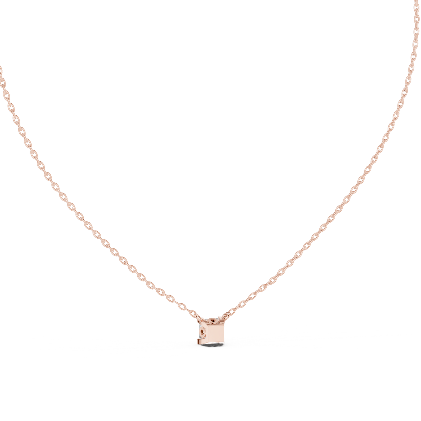 Princess Cut Solitaire Pendant Minimal Elegant Design In Gold Dainty Jewelry For Her
