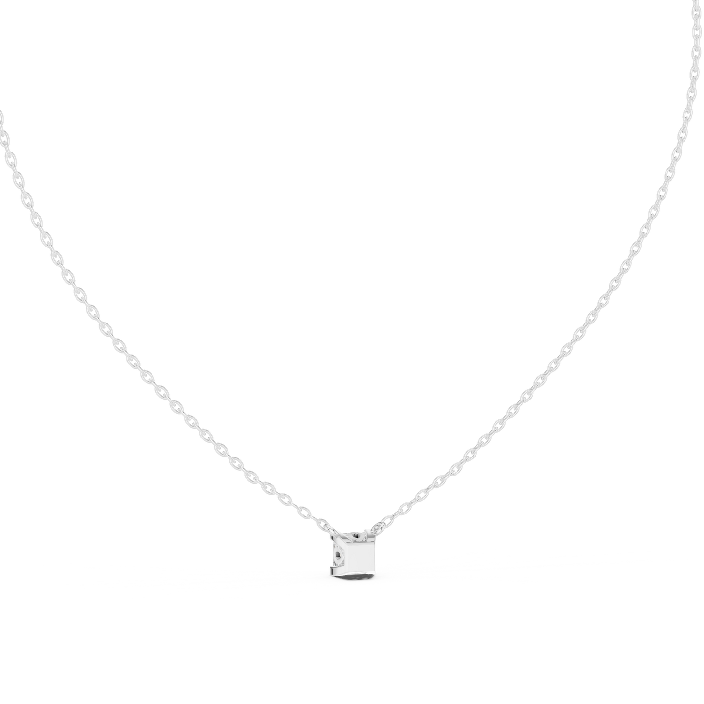Princess Cut Solitaire Pendant Minimal Elegant Design In Gold Dainty Jewelry For Her