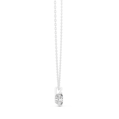 Solitaire Cushion Cut Langrown Sparkling Diamond Pendant For Her In 18K Solid Yellow Gold