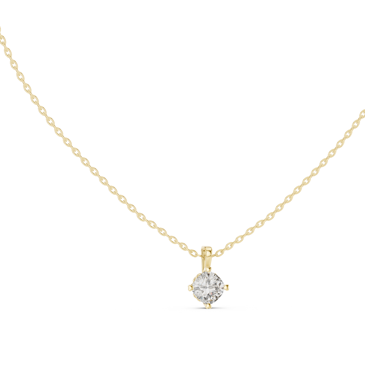 Elegance Cushion Shape Lab Grown Unique Shining Diamond Pendant For Occasional Wear