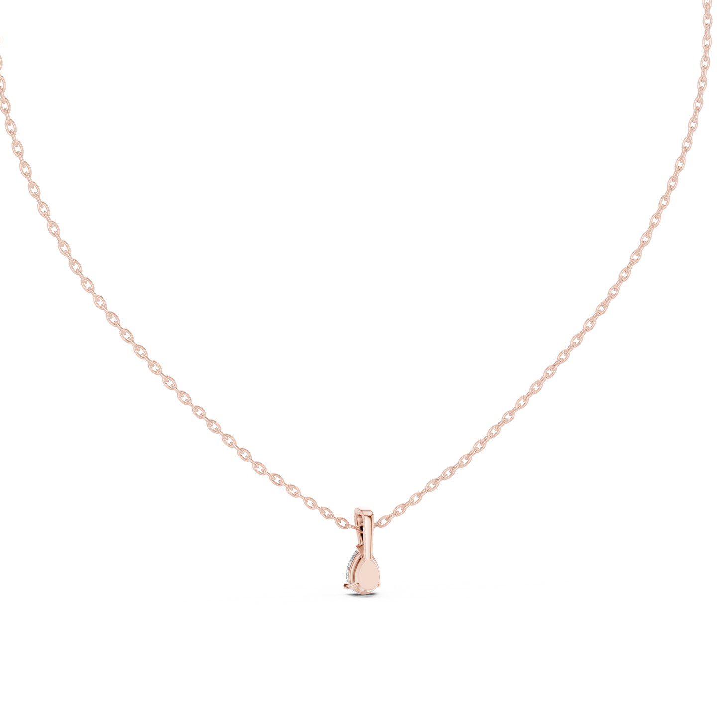 Classic 0.50 Ct Pear Cut Labgrown Diamond Solitaire Pendant For Her In 18K Solid Yellow Gold