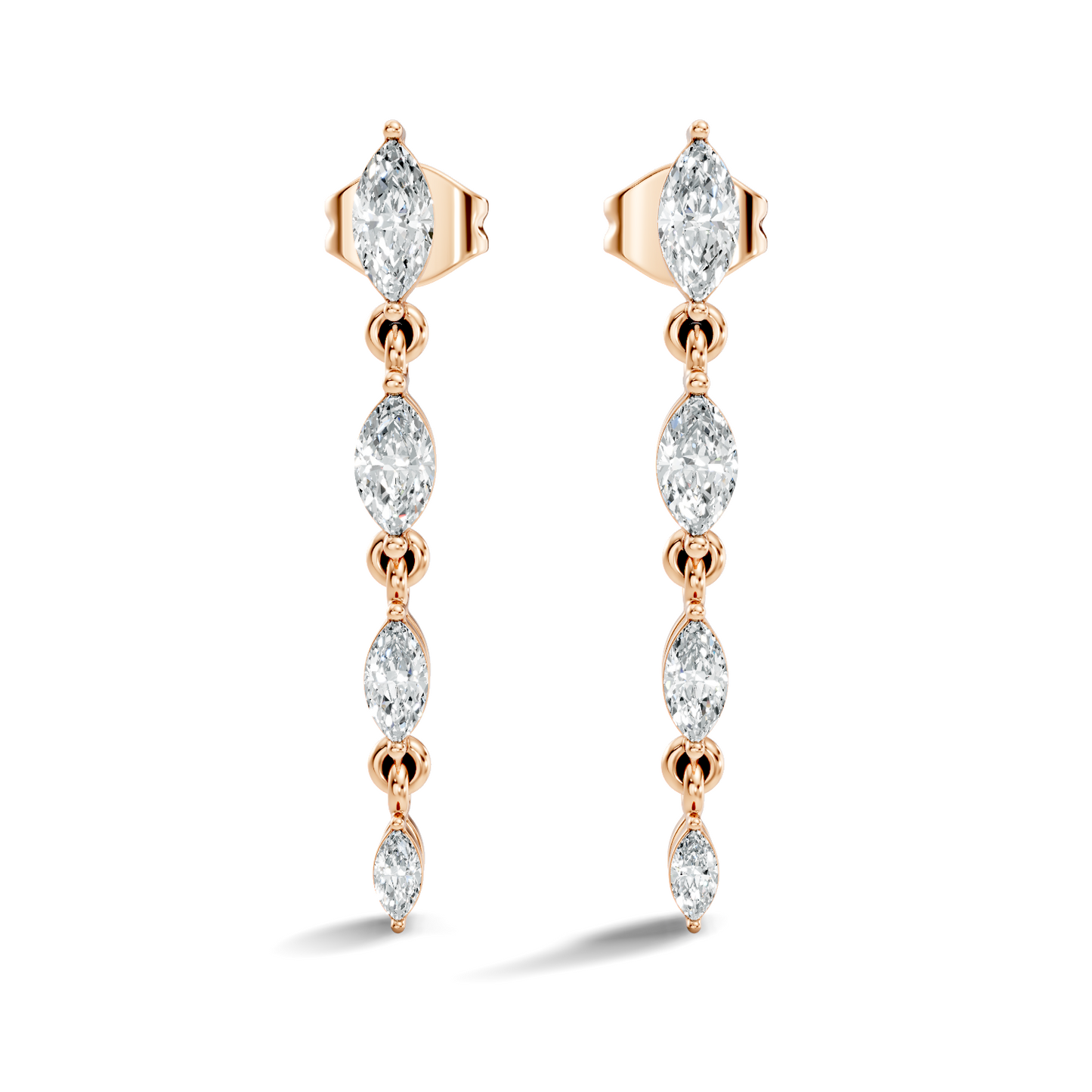 Marquise Cut Lab Grown & Natural Diamond Shinning 14k Solid New Style Women Diamond Earrings