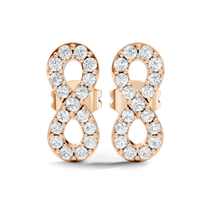 Round Shape Natural & lab grown Diamond 14k Solid Gold Shinning Unique New Studs Earrings For Weeding Wear