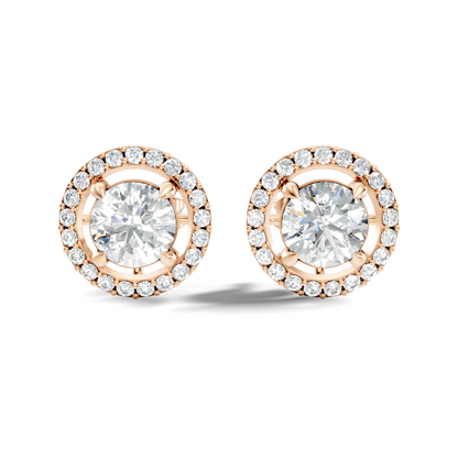 2.12 Ct Lab Grown Diamond Round Shape Minimalist New Classic Diamond Earrings For Wedding Wear