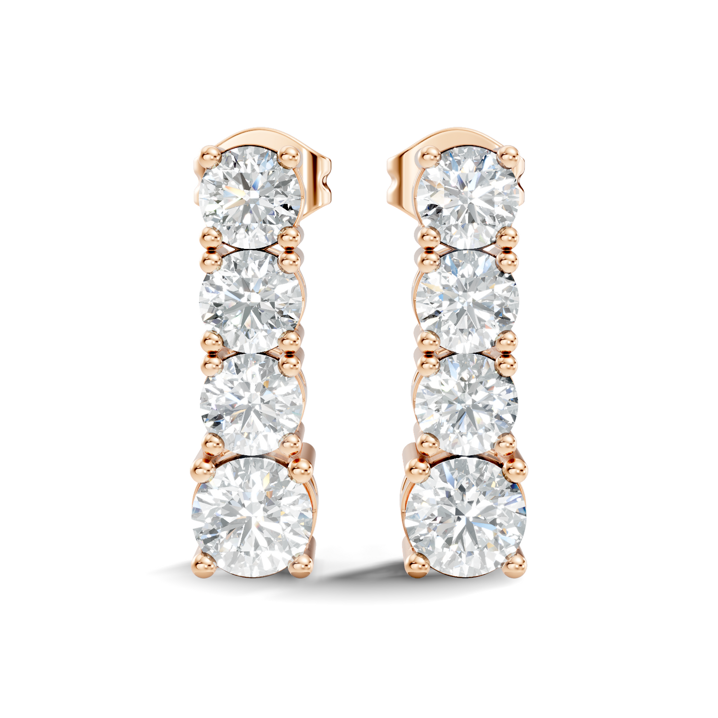 Round Shape 2.06 Ct Lab Grown Diamond Unique Style Classic Studs Earrings For Her