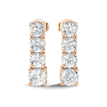 Round Shape 2.06 Ct Lab Grown Diamond Unique Style Classic Studs Earrings For Her