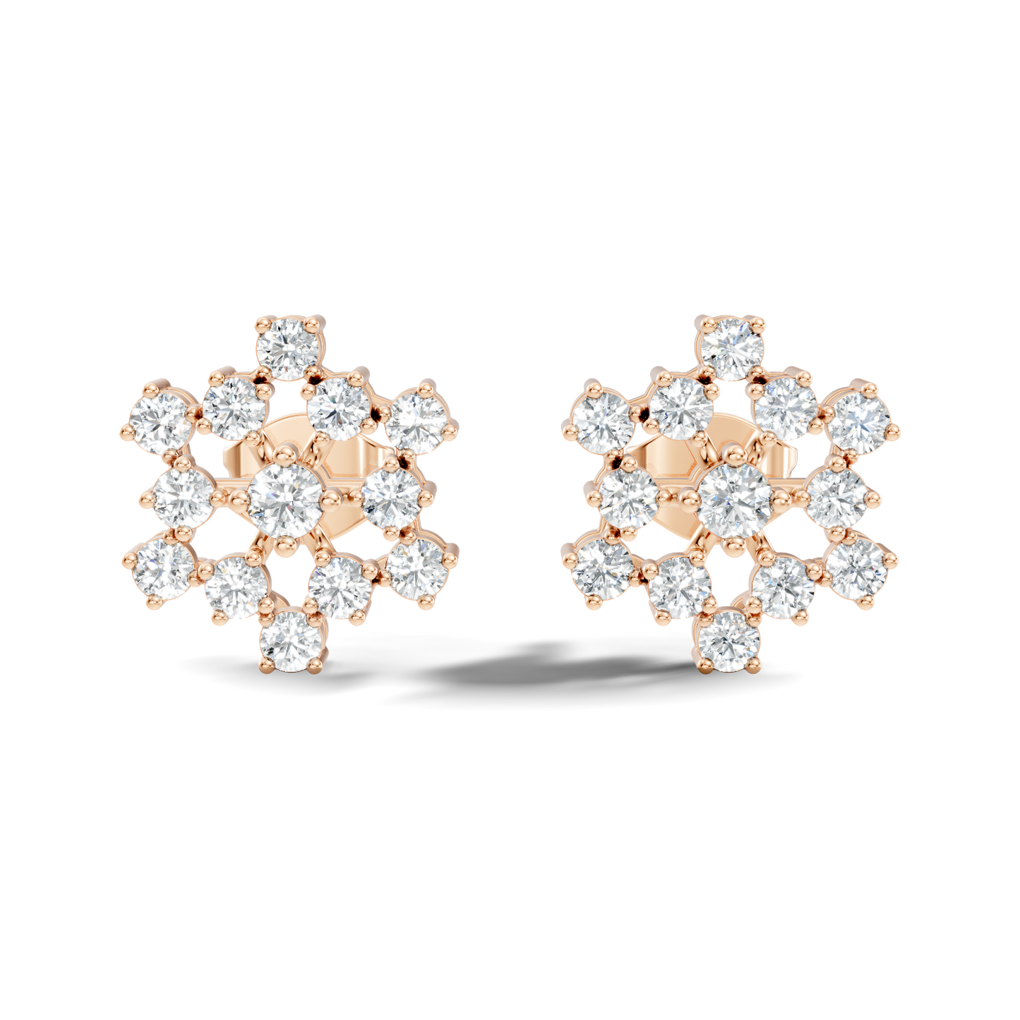 Round Shape New Shinning Sparkle 14k Solid Gold Lab Grown Diamond Earring For Daily Wear