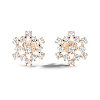 Round Shape New Shinning Sparkle 14k Solid Gold Lab Grown Diamond Earring For Daily Wear