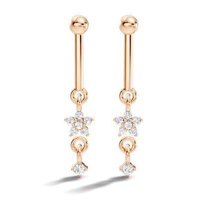 18k Solid Gold Round Shape Natural & Lab Grown Diamond New Classic Studs Women Diamond Earrings