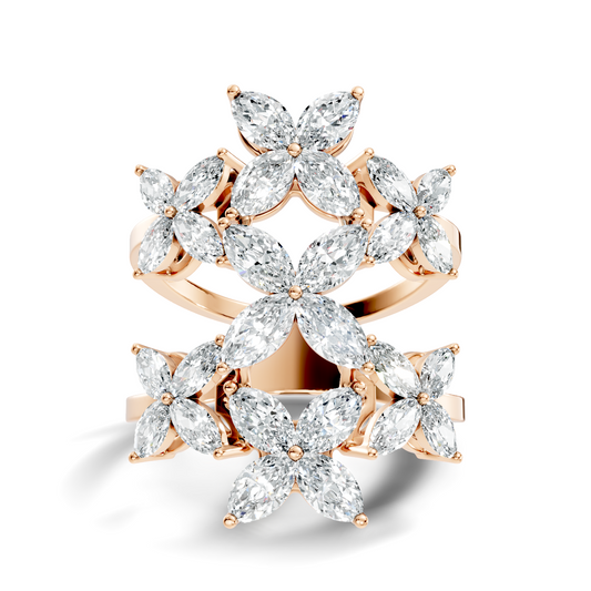 2.96Ct Marquise Cut Natural Diamond Vintage Delicate Prong Set Dainty Stackable Bridesmaid Ring  For Her