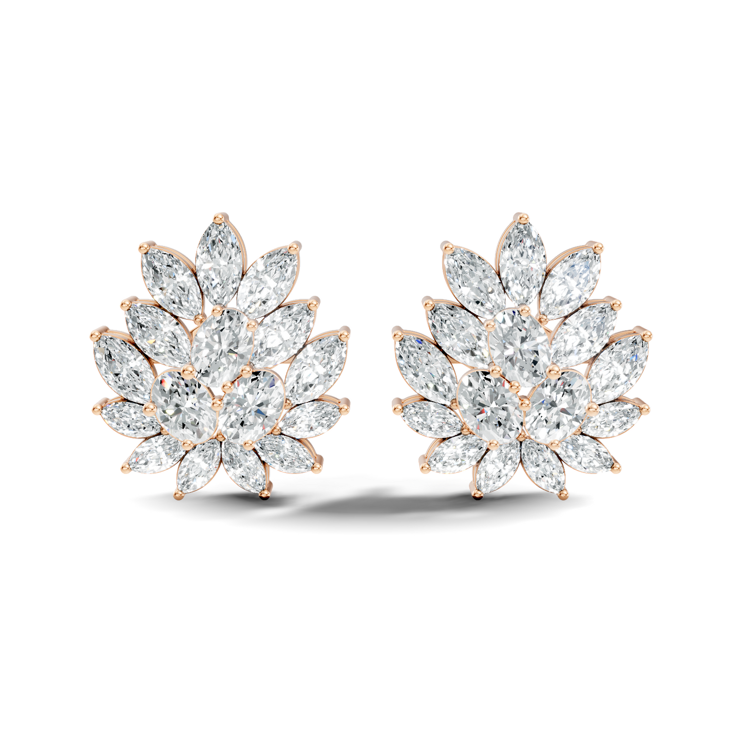 2.72 Ct Lab Grown and Natural Diamond Marquise & Oval Shape Diamond Dazzling Daily Wear Diamond Earrings