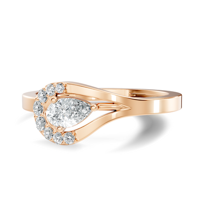 Pear and Round Cut Top Grade Lab Grown Diamond Unique Vintage Classic Engagement Ring For Women's