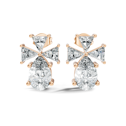 Triangle and Pear Shape Shining Classic Vintage Lab Grown diamond Earrings For Women