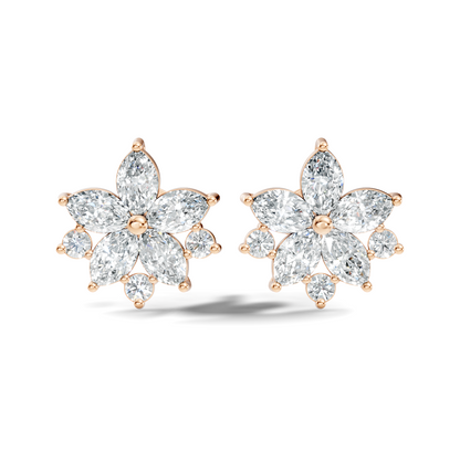 2.18 Ct Marquise & Round Shape Lab Grown Diamond New Unique Shinning Every Occasionally Wedding Earring