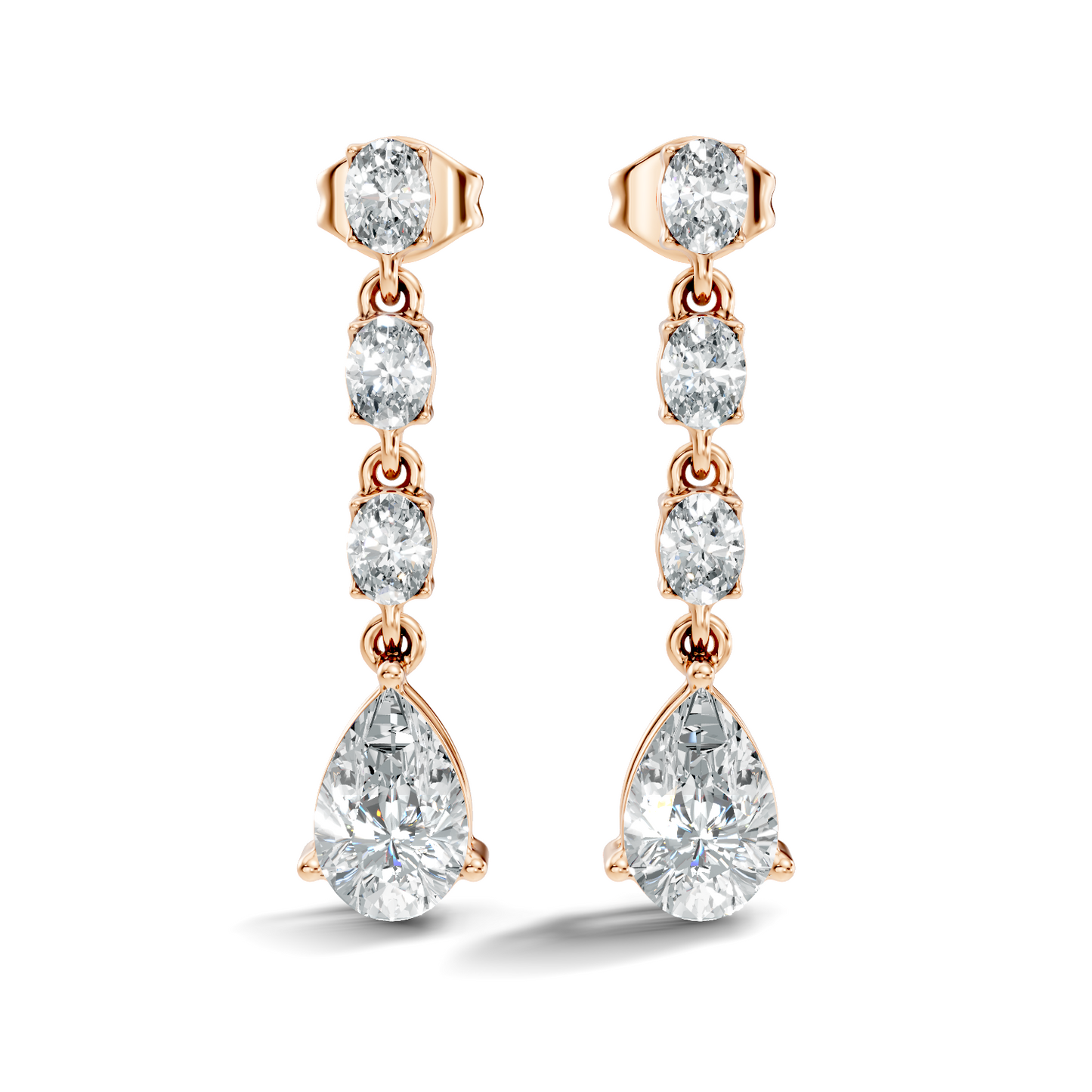 Pear And Oval Cut Lab Grown Diamond Circle Shape Antique Delicate Prong Set Bridesmaid Dangle  Earring Gift For Women's