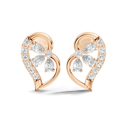 Round And Pear Shape Lab Grown Lab Grown & Natural Diamond  Unique  Style Earrings For Her