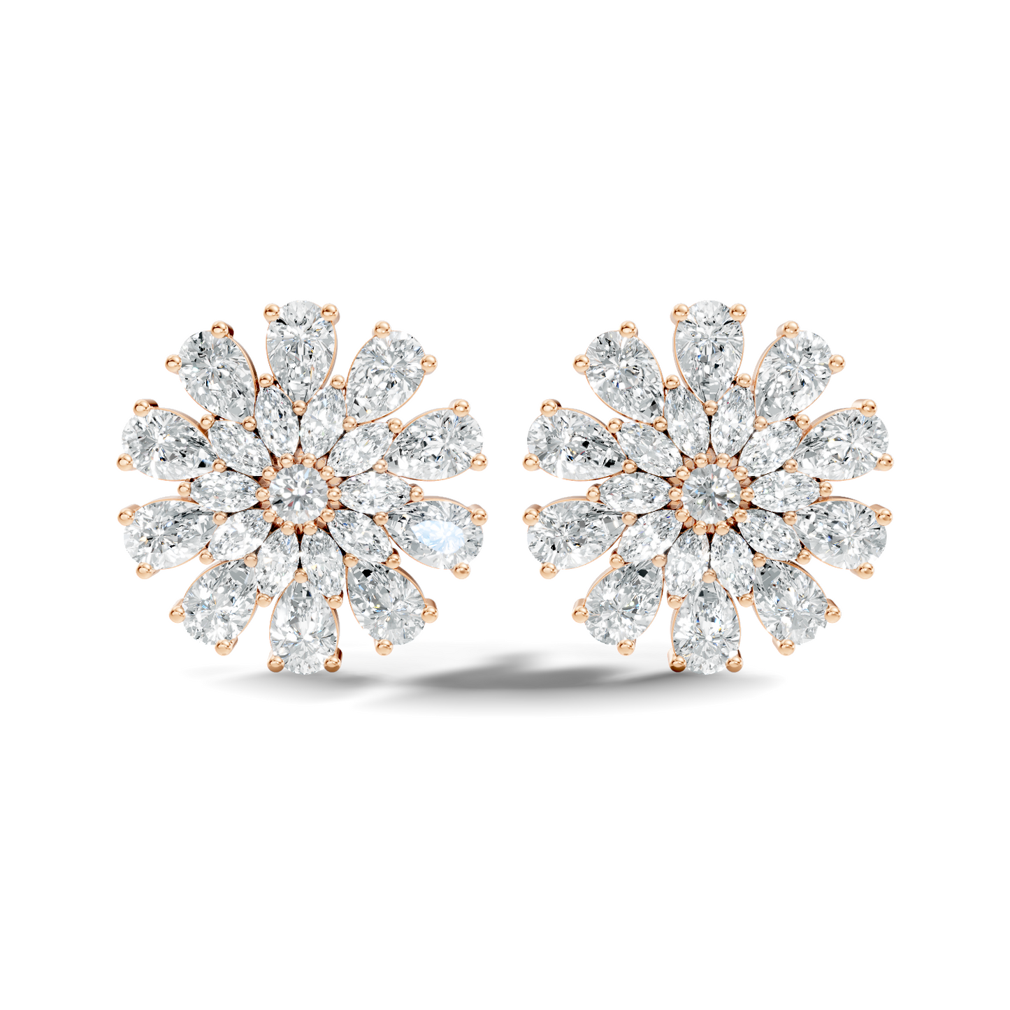 Pear, Round, Marquise 4.17 Ct lab Grown & Natural Diamond Dazzling Stacking Earrings For Women