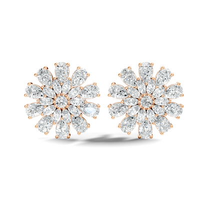 Pear, Round, Marquise 4.17 Ct lab Grown & Natural Diamond Dazzling Stacking Earrings For Women