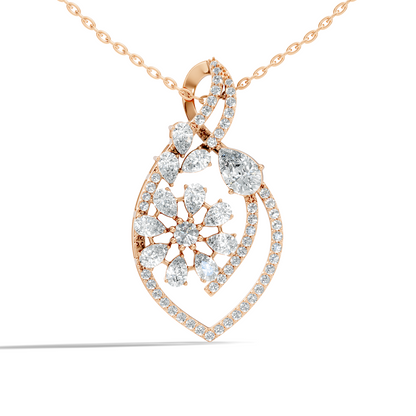 Round And Pear Cut  2.20 Ct Labgrown Diamond Pendant Vintage Jewelry Gift For Women