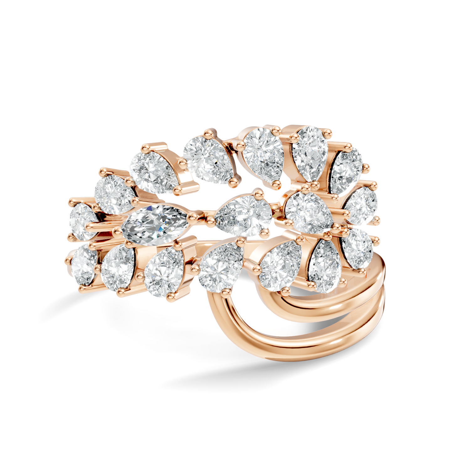 2.31Ct Pear and Marquise Cut Diamond Antique Delicate Vintage Cluster Engagement Ring For Her