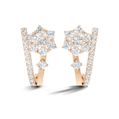 Round Cut Top Grade Lab-Grown Diamond Unique Classic Hand Crafted Drop Stud Earrings For Her