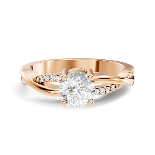 Round Cut Top Grade Lab Grown Diamond Vintage Solitaire Dainty Cluster Wedding Wear Ring For Women's