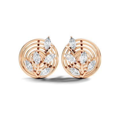 Marquise Cut 18k Solid Rose Gold New Style Ethically Wear Diamond Earrings For Women