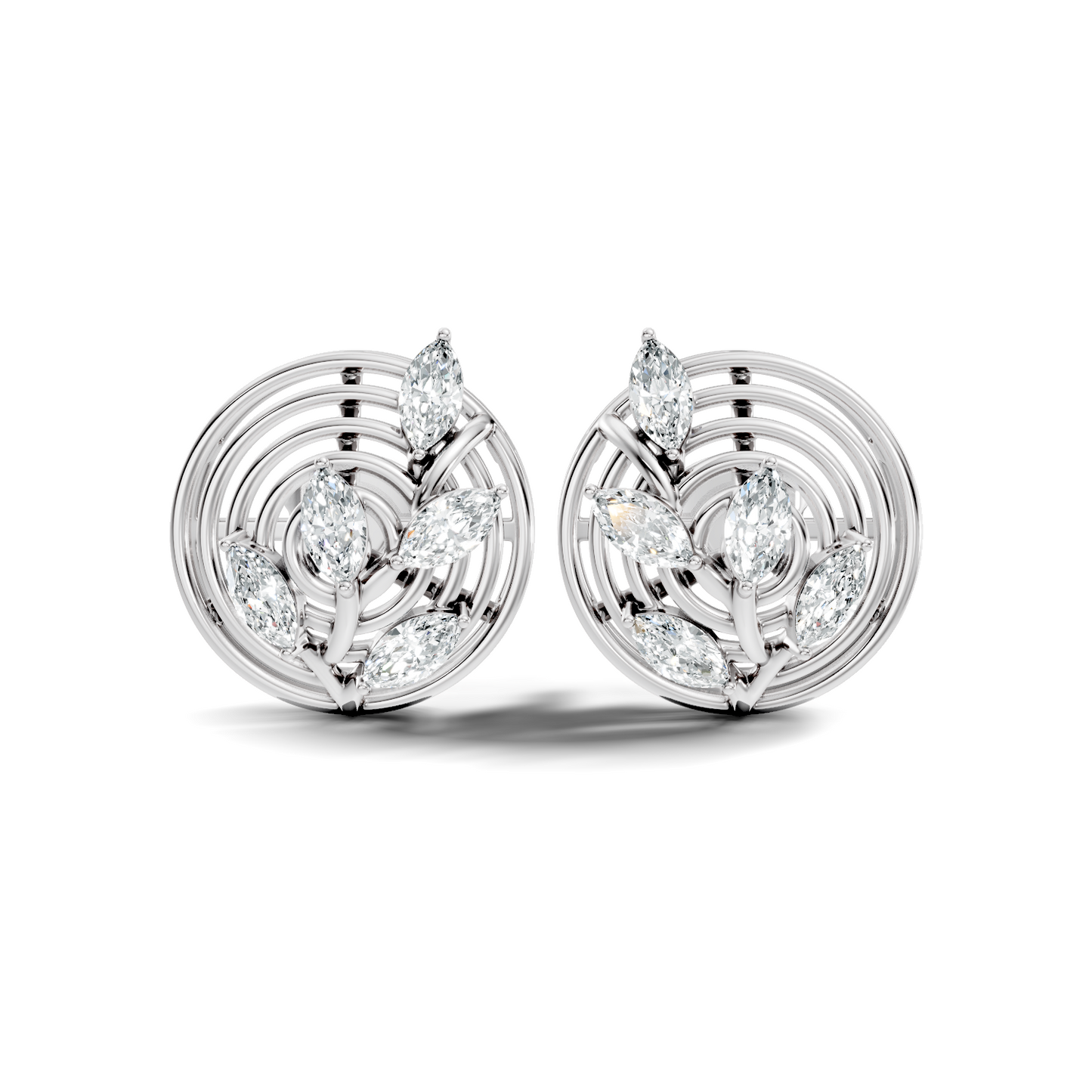 Marquise Cut 18k Solid Rose Gold New Style Ethically Wear Diamond Earrings For Women