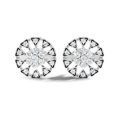 10k Solid Gold Round Shape Diamond Stunning Elegance Vintage Type  Studs Diamond Earrings