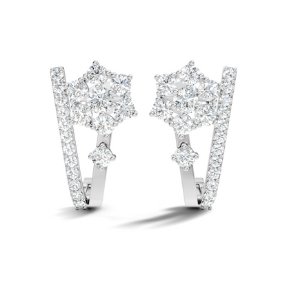 Round Cut Top Grade Lab-Grown Diamond Unique Classic Hand Crafted Drop Stud Earrings For Her