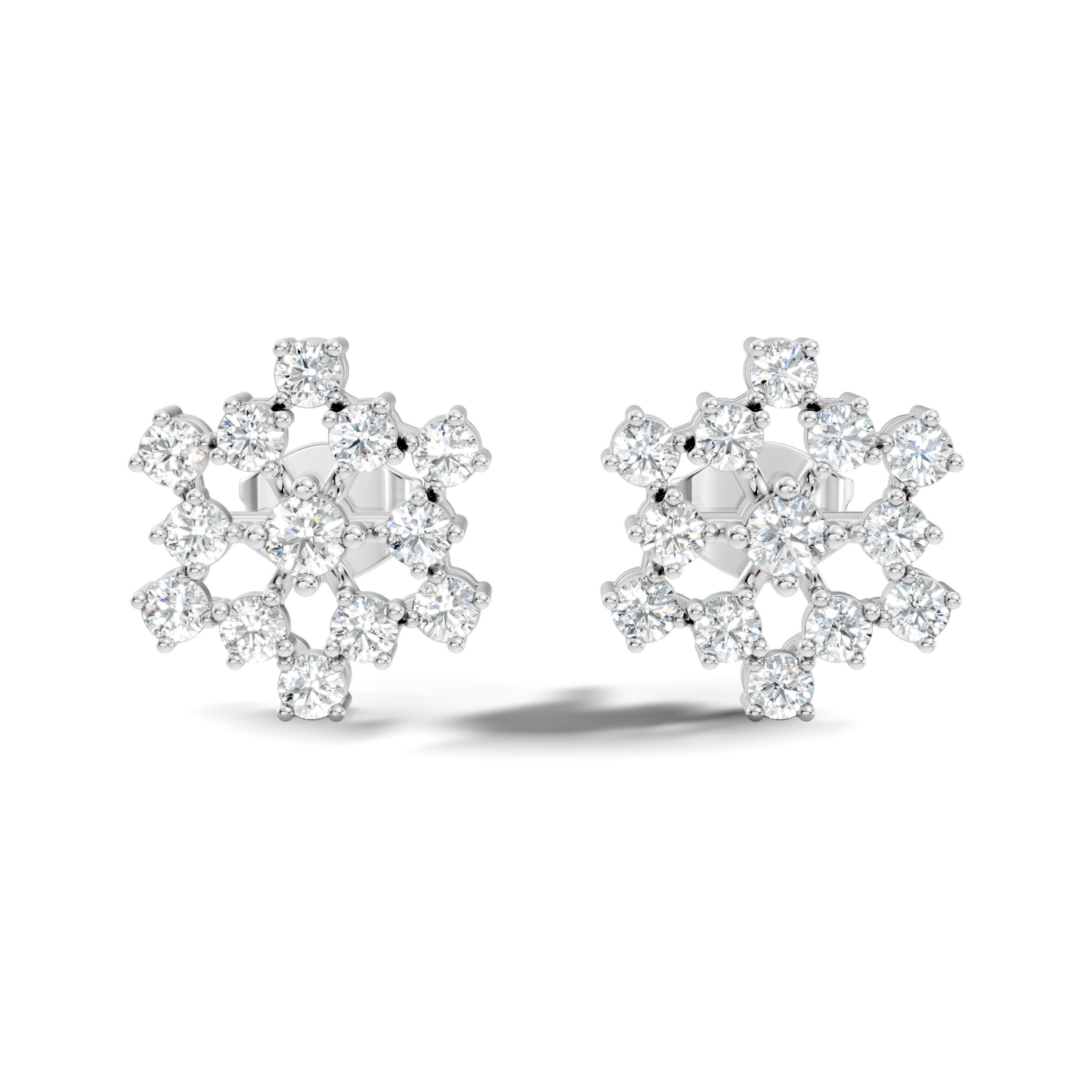 Round Shape New Shinning Sparkle 14k Solid Gold Lab Grown Diamond Earring For Daily Wear