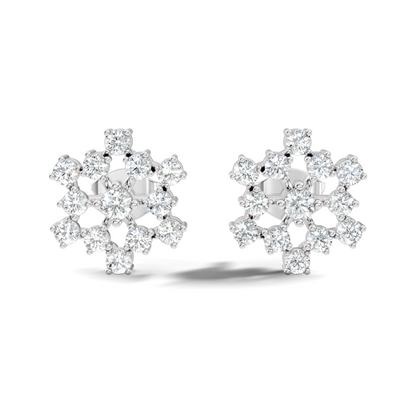 Round Shape New Shinning Sparkle 14k Solid Gold Lab Grown Diamond Earring For Daily Wear