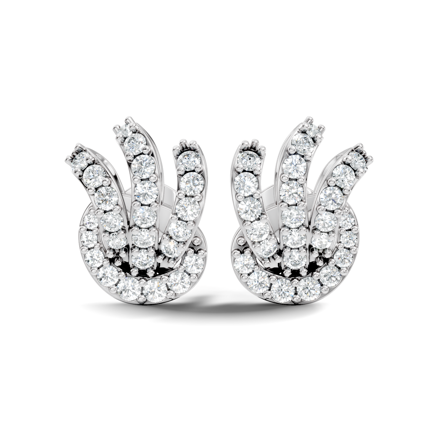 14k Solid Gold Round Shape Lab grown Diamond  Shinning Vintage Diamond Earrings For Her