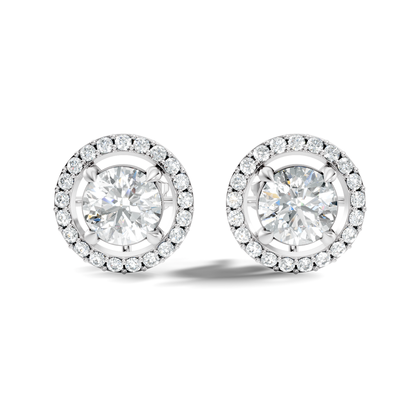 2.12 Ct Lab Grown Diamond Round Shape Minimalist New Classic Diamond Earrings For Wedding Wear