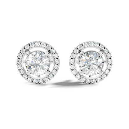 2.12 Ct Lab Grown Diamond Round Shape Minimalist New Classic Diamond Earrings For Wedding Wear