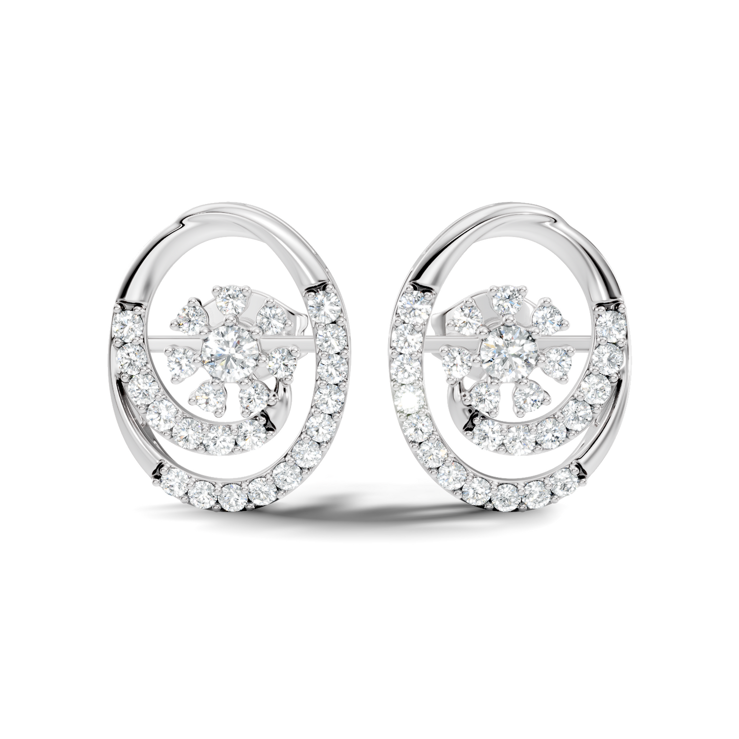 Round Shape Lab Grown- Natural Diamond New Style Elegance Vintage Diamond 14k Solid Gold Earrings For  Daily Wear