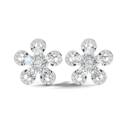 2.56 Ct Round & Oval Shape Lab Grown & Natural Diamond Every Wear Sparkling Diamond Earrings For Women