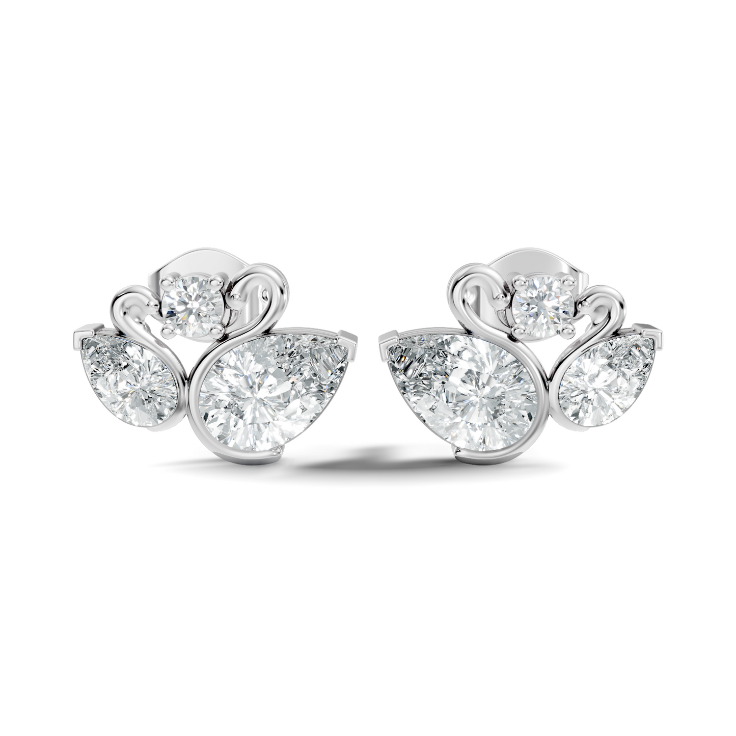Round & Pear Shape 2.12 Ct Natural & Lab grown Diamond Occasionally Wear diamond Earrings for Women